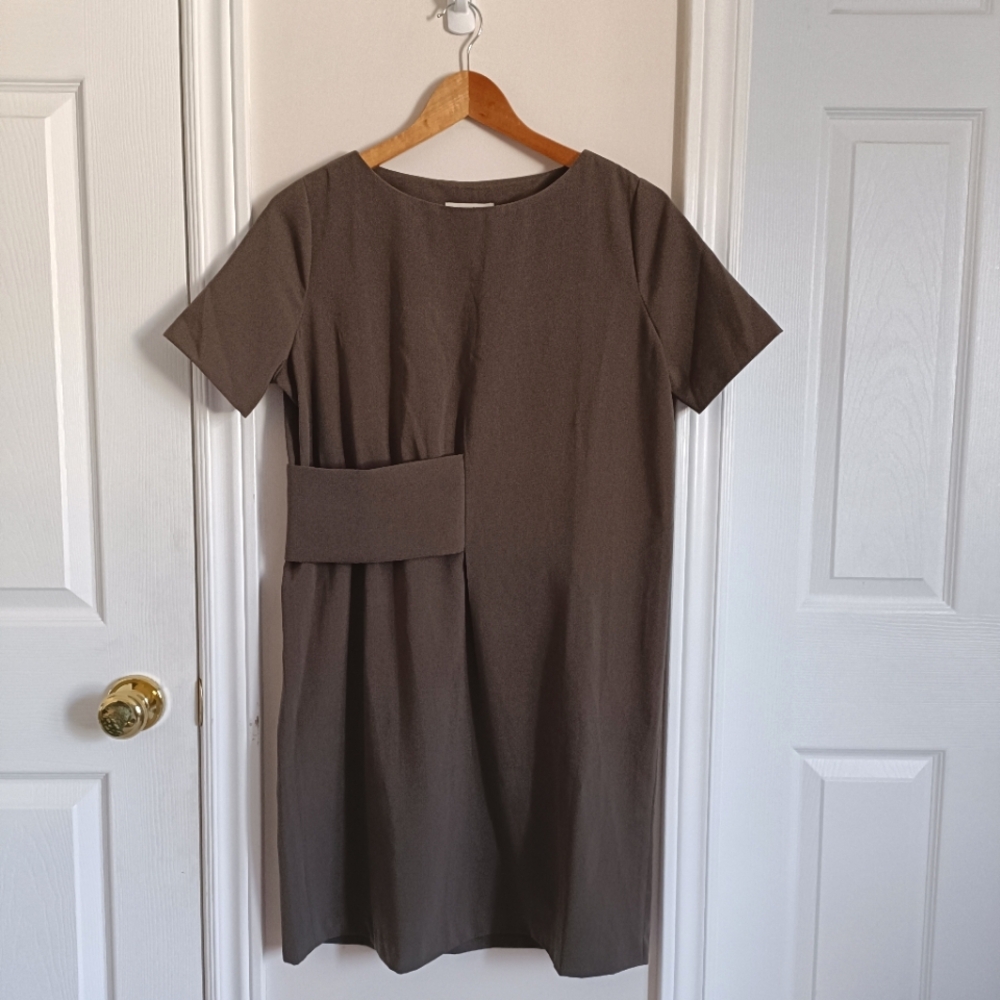 OAK + FORT Crepe Shift Dress
